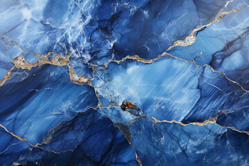 Blue sodalite Stone texture, background Generative AI - obrazy, fototapety, plakaty