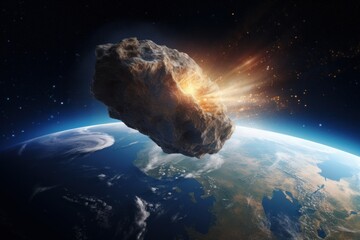 asteroid flying towards earth