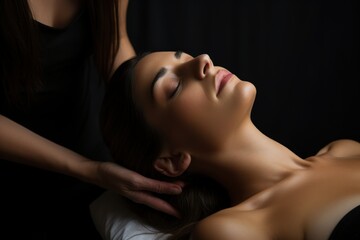 girl getting osteopathic head massage 