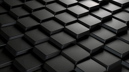 Black Cube Pattern on White Background - Enhanced with Generative AI