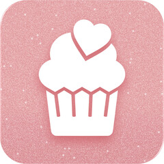 Rose Gold Cupcake With Heart Icon