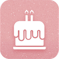 Rose Gold Birthday Cake Icon