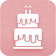 Rose Gold Birthday Cake Icon