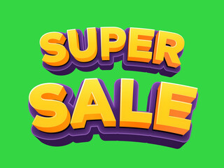 Super Sale 3D text effect title
