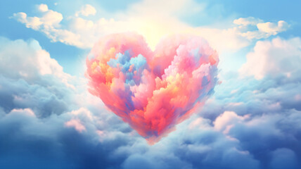 Heart Shaped Cloud with Bright Light: A Generative AI Masterpiece