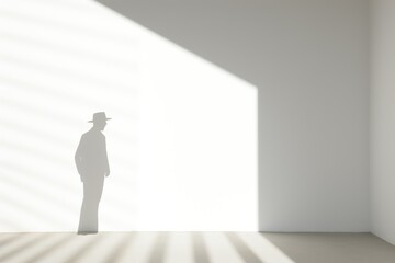 Obraz premium light background. light and shadows from the window, creating a light pattern on the wall banner