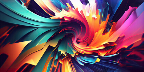 Wild colorful dynamic abstract wallpaper background - obrazy, fototapety, plakaty