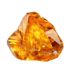Citrine gem isolated on transparent background. Generative AI
