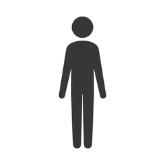 Fototapeta na wymiar 立っているひとりの人のアイコン･ピクトグラム - 男女や大人･子どもの区別なし - ジェンダーレス 