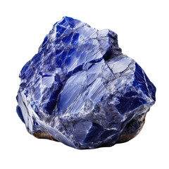 Sodalite gem isolated on transparent background. Generative AI