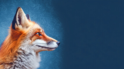 Obraz premium Curious Red Fox Gazing Upwards with Generative AI