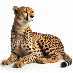 Cheetah Savanna Animal Isolated  on white backgrouds Generate  AI