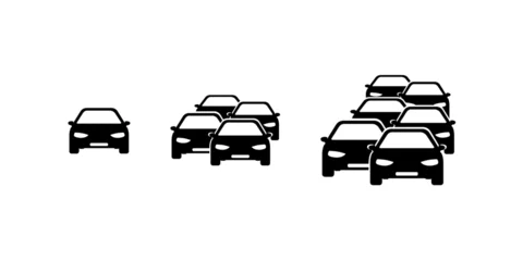Plexiglas foto achterwand Traffic Jam vector icon design on white background Perfect for traffic signs © Olga