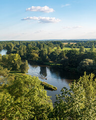 Fototapeta na wymiar Tributary of Vltava and Labe rivers near Melnik city in Czech republic
