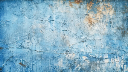 Fototapeta na wymiar Rusted Blue Wall with Fire Hydrant: A Generative AI Perspective