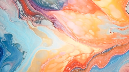 Fototapeta na wymiar Vibrant Swirls: A Captivating Close-Up of a Colorful Painting [Generative AI]