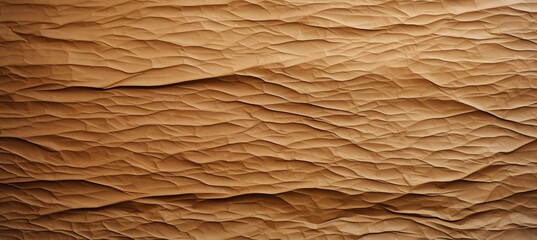 Brown kraft paper crumpled texture background. Generative AI technology.