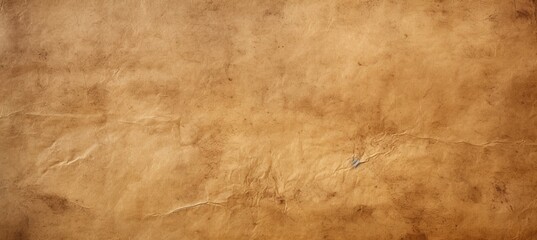 Aged brown kraft paper crumpled texture background. Generative AI technology.