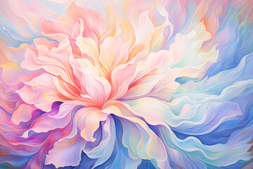 Fototapeta na wymiar Vibrant Floral Masterpiece with Pink Center and Blue Petals - Enhanced by Generative AI