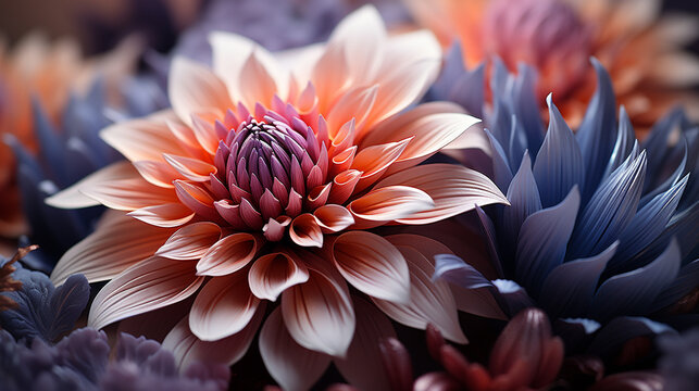 red dahlia flower HD 8K wallpaper Stock Photographic Image
