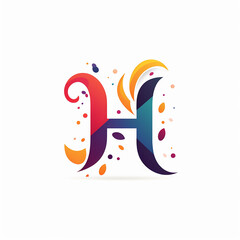 Generic flat illustration colorful logo design with letter h