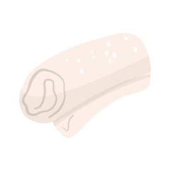 Towel isolated on white background. Vector hand drawn illustration