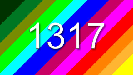 1317 colorful rainbow background year number