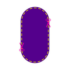 Oval blank frame with scissors and a dotted cut line.