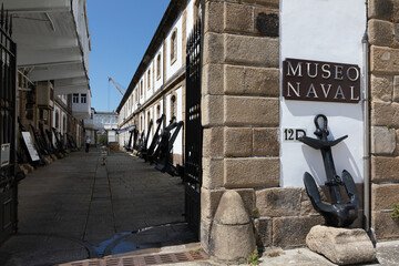 Entrada al museo de la construcción naval de Ferrol en Galicia, España.
