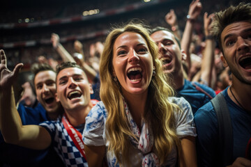 Croatian football fans celebrating a victory  