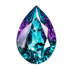 Poster Alexandrite gem isolated on transparent background. Generative AI © Olezhan