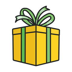 Gift box vector icon.Color vector icon isolated on white background gift box.