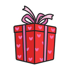 Gift box vector icon.Color vector icon isolated on white background gift box.