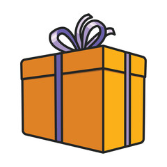 Gift box vector icon.Color vector icon isolated on white background gift box.