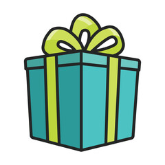 Gift box vector icon.Color vector icon isolated on white background gift box.