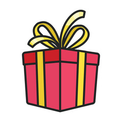 Gift box vector icon.Color vector icon isolated on white background gift box.