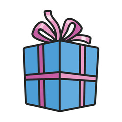 Gift box vector icon.Color vector icon isolated on white background gift box.