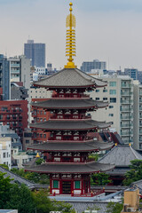 Large pagoda at the Senso-Ji temples in Asakusa, Japan