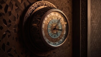 Fototapeta na wymiar İslamic wall clock, Generative Ai