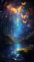 Beautiful Butterfly with Sparkles of Light
