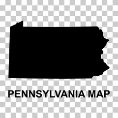 Pennsylvania map shape, united states of america. Flat concept icon symbol vector illustration