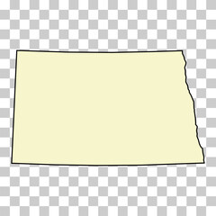 North Dakota map shape, united states of america. Flat concept icon symbol vector illustration
