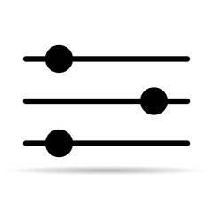 Volume mixer control shadow icon, filter sound symbol button, switch sign vector illustration