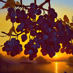 Fototapeta premium sunny red grapes