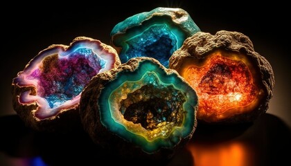 cut colored stones, cyristal, Generative Ai