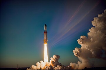 A Rocket Taking Off Into The Sky