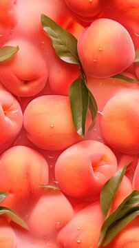 Seamless Peaches Pattern Background