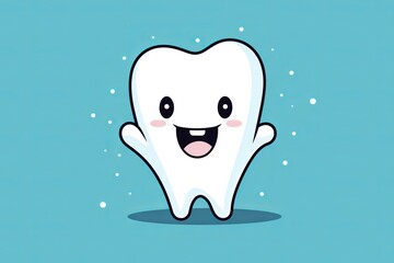 Happy Teeth Mascot. 2d Illustration