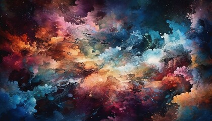 Fototapeta na wymiar Colorgul galaxy, cloud, Generative Ai