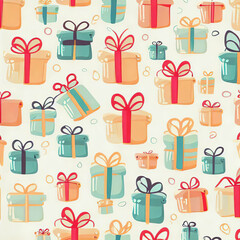 seamless pattern with gift boxes Can be used for invitations, greeting, wedding card